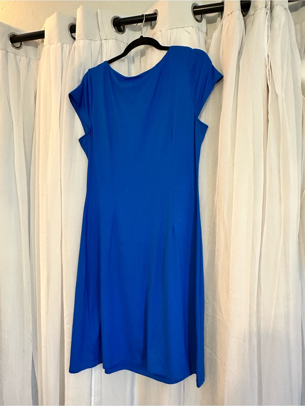 Talbots Cap-Sleeve Royal Blue Tie-Waist Dress size 12” - Picture 6 of 8